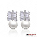 New Arrival White Shell Pearl Ball Earrings (CER0035-B)